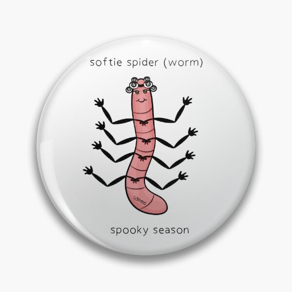 Item preview, Softie Spider (Worm) Spooky Season with black text designed and sold by whimsicalworman.