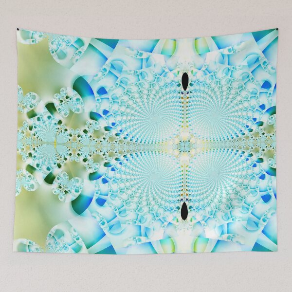 Item preview, Azure Symmetry: The Fractal Kaleidoscope of Icy Petals designed and sold by bloorose.