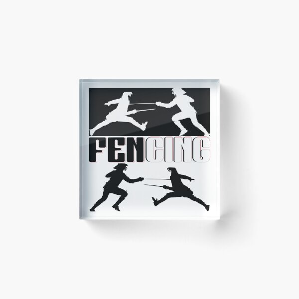 Item preview, "Dynamic Fencing Duel – Black & White Graphic Art" designed and sold by GuettoUnderClothing.