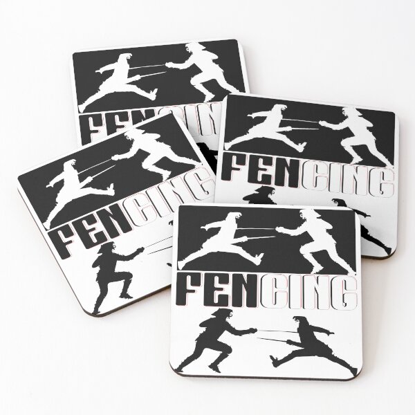 Item preview, "Dynamic Fencing Duel – Black & White Graphic Art" designed and sold by GuettoUnderClothing.