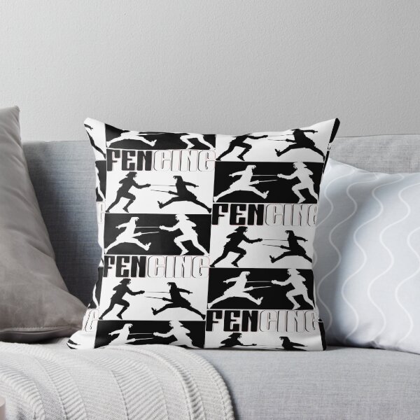 Item preview, "Dynamic Fencing Duel – Black & White Graphic Art" designed and sold by GuettoUnderClothing.