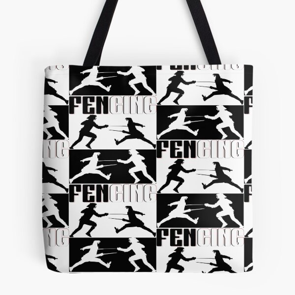 Item preview, "Dynamic Fencing Duel – Black & White Graphic Art" designed and sold by GuettoUnderClothing.