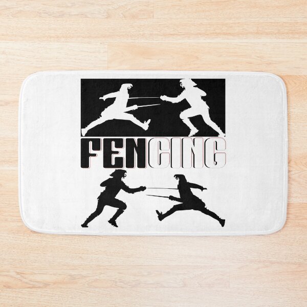 Item preview, "Dynamic Fencing Duel – Black & White Graphic Art" designed and sold by GuettoUnderClothing.