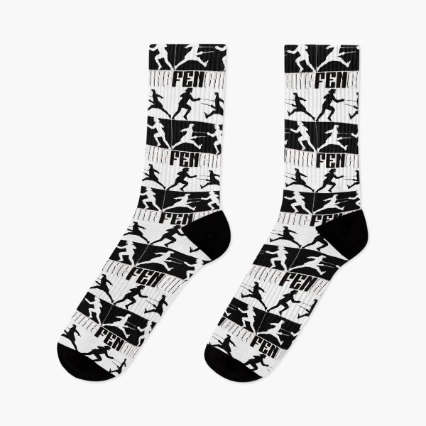 Item preview, "Dynamic Fencing Duel – Black & White Graphic Art" designed and sold by GuettoUnderClothing.