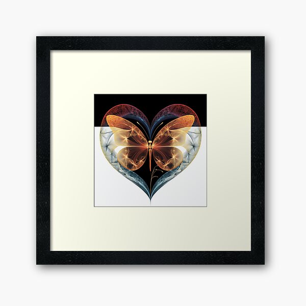 Item preview, Fractal Butterfly Heart – Ethereal Abstract Art with Cosmic Symmetry designed and sold by AIArtAlchemist.