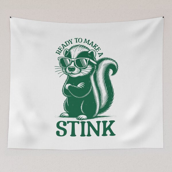 Item preview, Ready to make a stink - funny vintage skunk designed and sold by EvergreenWhimsy.