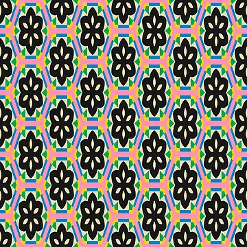 Artwork thumbnail, Colorful Retro Geometric Floral Pattern by Patternfluent