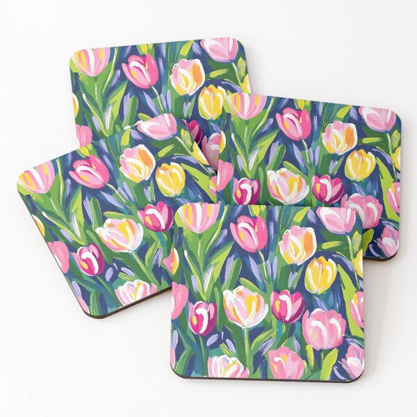 Item preview, Preppy spring tulips oil painting designed and sold by SophieClimaArt.