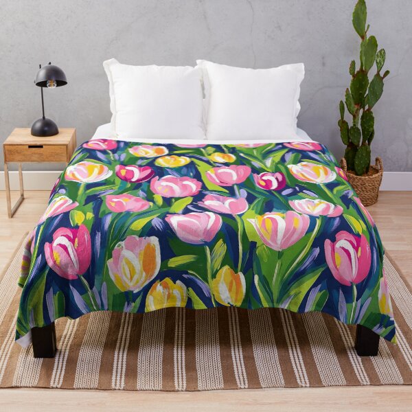 Item preview, Preppy spring tulips oil painting designed and sold by SophieClimaArt.