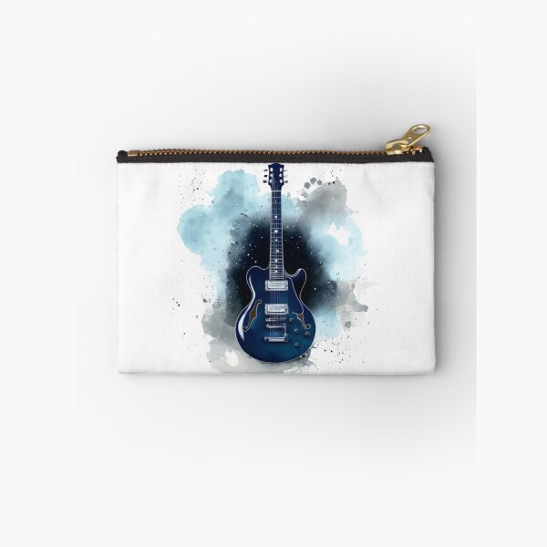 Item preview,  Blue and Black Electric Guitar with Abstract Watercolor Effect designed and sold by MaciejCraft.