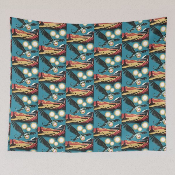 Item preview, Flying Sci-Fi Dragon Over Alien Landscape designed and sold by Into The Rabbit Hole.