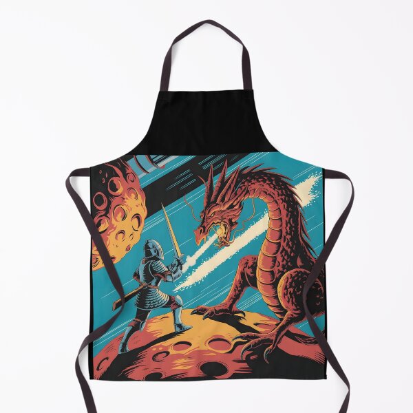 Item preview, Knight vs Space Dragon – Retro Sci-Fi Adventure designed and sold by Into The Rabbit Hole.