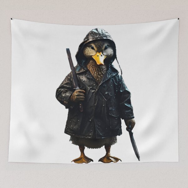 Item preview, Dark Duck With Knife - Mysterious Detective in Raincoat designed and sold by KateVil.