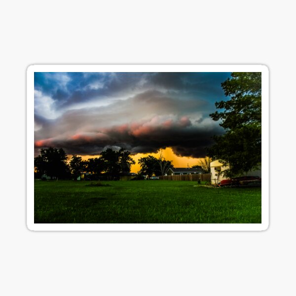 Item preview, Shelf Cloud in the Sunset designed and sold by EbensStickers.