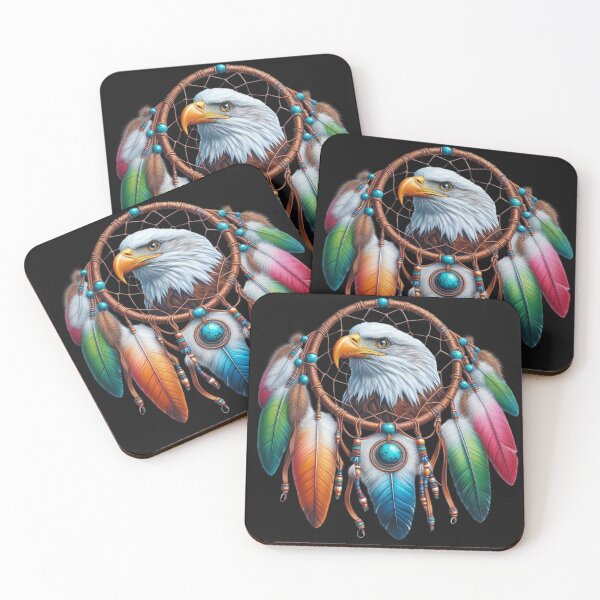Item preview, Dreamcatcher Featuring a Majestic Bald Eagle and Colorful Feathers designed and sold by paintedmemories.