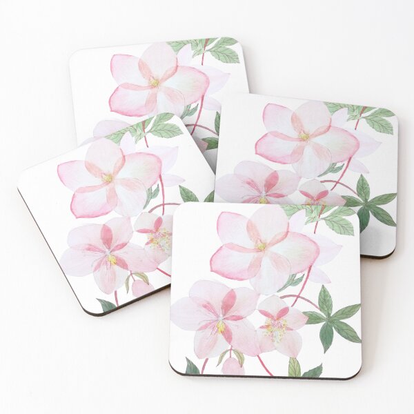 Item preview, Pink Hellebores watercolour painting  designed and sold by esvb.