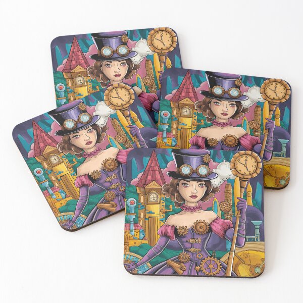 Item preview, A colorful illustration of a mystical steampunk scene.  designed and sold by Lilashakti ⭐️ ⭐️ ⭐️ ⭐️ ⭐️.