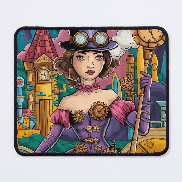 Item preview, A colorful illustration of a mystical steampunk scene.  designed and sold by Lilashakti ⭐️ ⭐️ ⭐️ ⭐️ ⭐️.