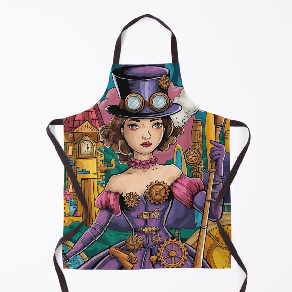 Item preview, A colorful illustration of a mystical steampunk scene. designed and sold by Lilashakti ⭐️ ⭐️ ⭐️ ⭐️ ⭐️.