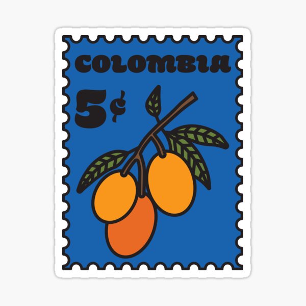 Item preview, Colombia Mango Postage Stamp designed and sold by catchicadesign.