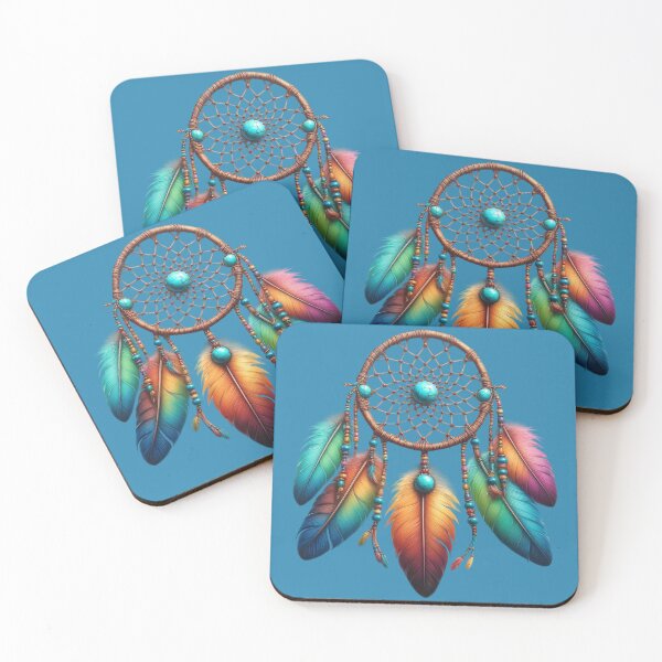 Item preview, Dreamcatcher with Feather Accents and Turquoise Beads designed and sold by paintedmemories.