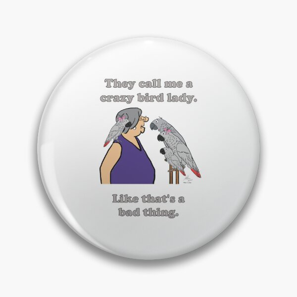 Artikelvorschau, Verrückte Vogeldame Grey entworfen und verkauft von Laughing Parrot Studio.