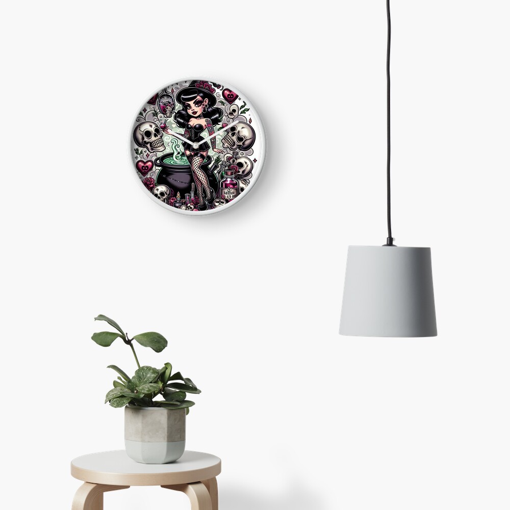 Item preview, Clock designed and sold by NaughtyNiceArt.