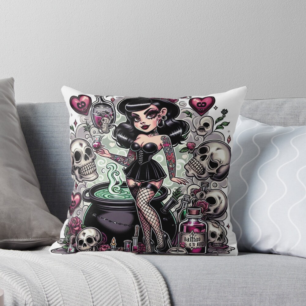 Item preview, Throw Pillow designed and sold by NaughtyNiceArt.