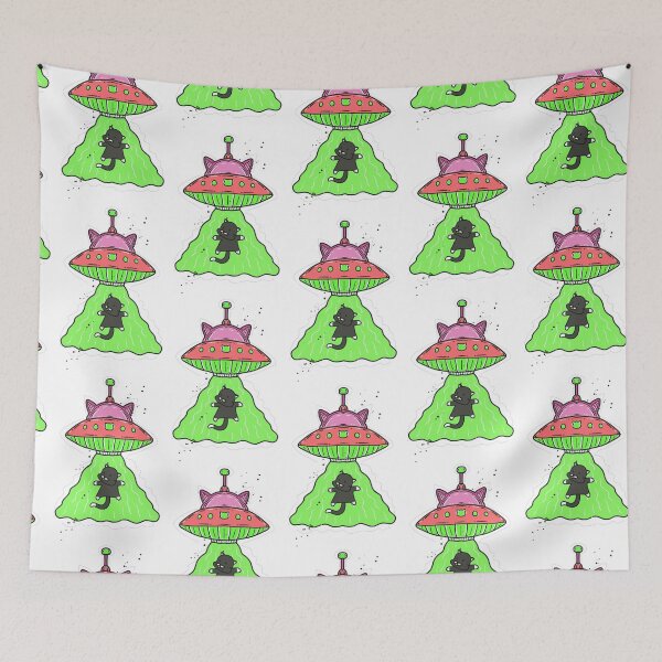 Item preview, UFO kidnaps a cat designed and sold by SimoesArtistry.