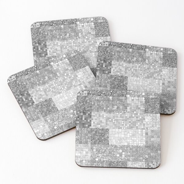 Item preview, Black and White Assorted Grid Tiles Box Fractal designed and sold by JashJhaveri.