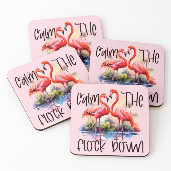 Item preview, Calm The Flock Down – Funny Flamingo Watercolor Design designed and sold by Aredbox.