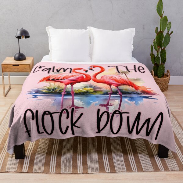 Item preview, Calm The Flock Down – Funny Flamingo Watercolor Design designed and sold by Aredbox.