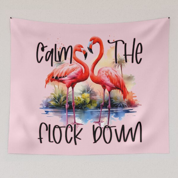 Item preview, Calm The Flock Down – Funny Flamingo Watercolor Design designed and sold by Aredbox.