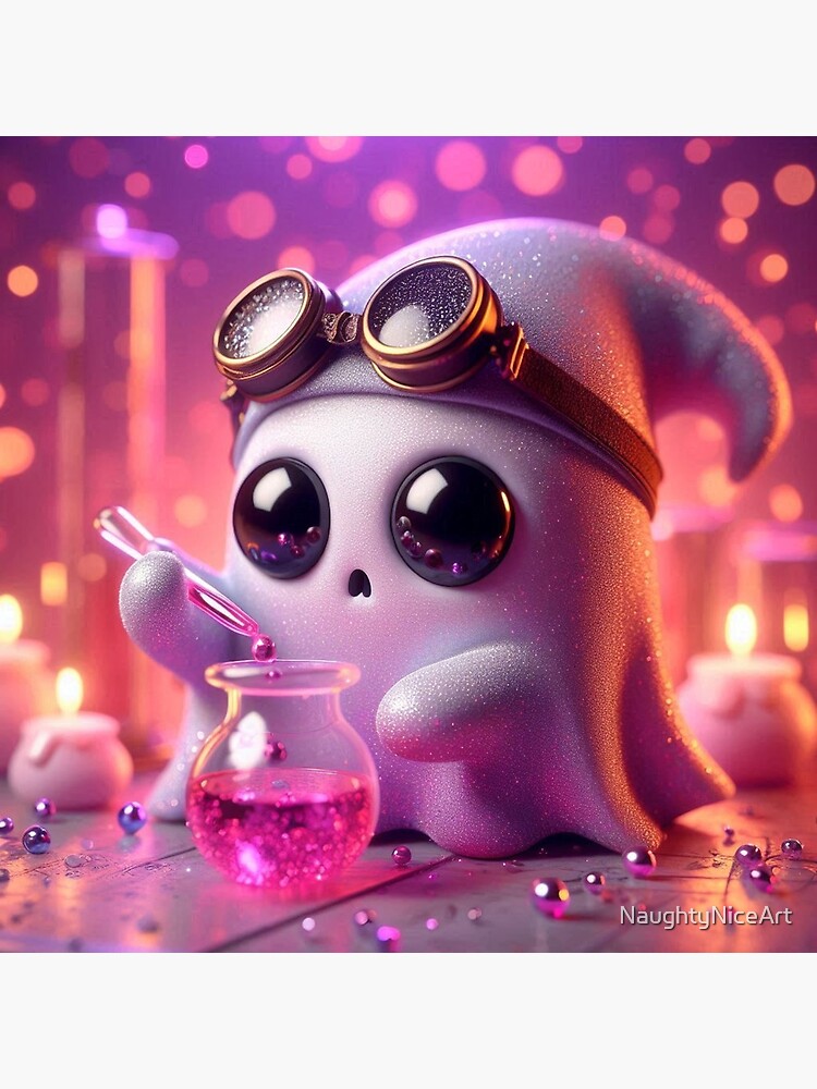 Thumbnail 2 of 2, Greeting Card, Alchemist Ghosty Friend designed and sold by NaughtyNiceArt.