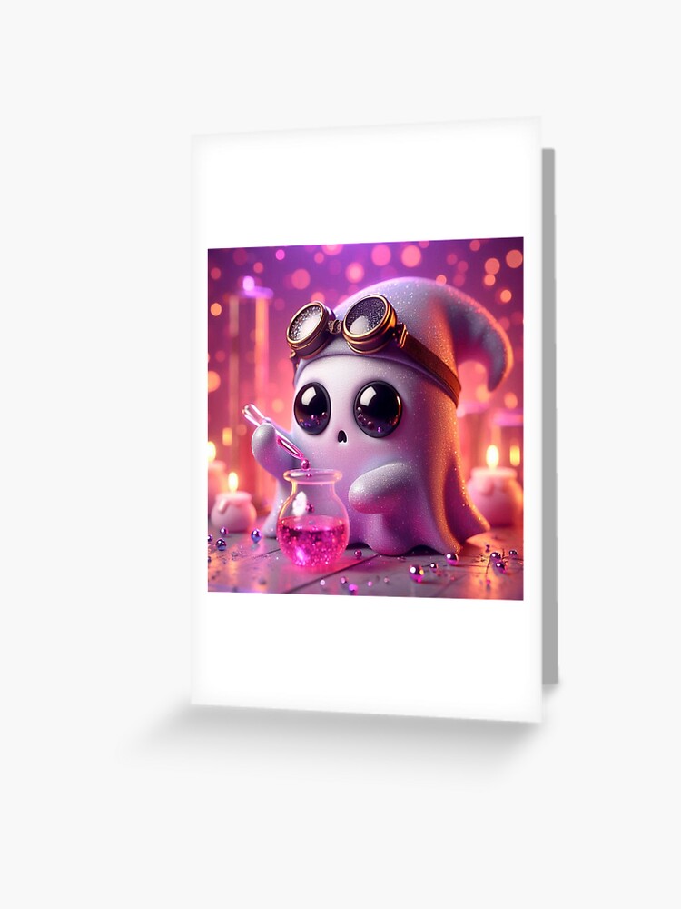 Thumbnail 1 of 2, Greeting Card, Alchemist Ghosty Friend designed and sold by NaughtyNiceArt.