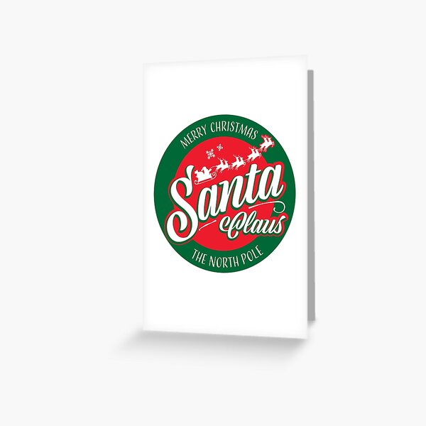Aperçu de l'œuvre Emblème rond « Joyeux Noël » du Père Noël créée et vendue par Jdawnink.