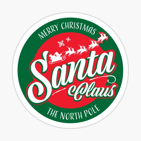 Item preview, Merry Christmas from Santa Claus round emblem design designed and sold by Jdawnink.