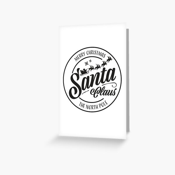 Aperçu de l'œuvre Joyeux Noël du Père Noël, motif de tampon rond de couleur noire créée et vendue par Jdawnink.