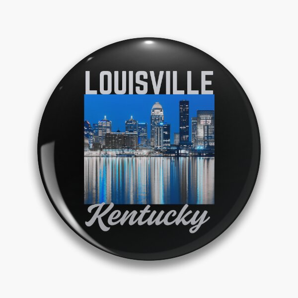 Item preview, Retro-Style Louisville Kentucky Downtown Ohio River Shoreline - Silver Text designed and sold by TimelessLocales.