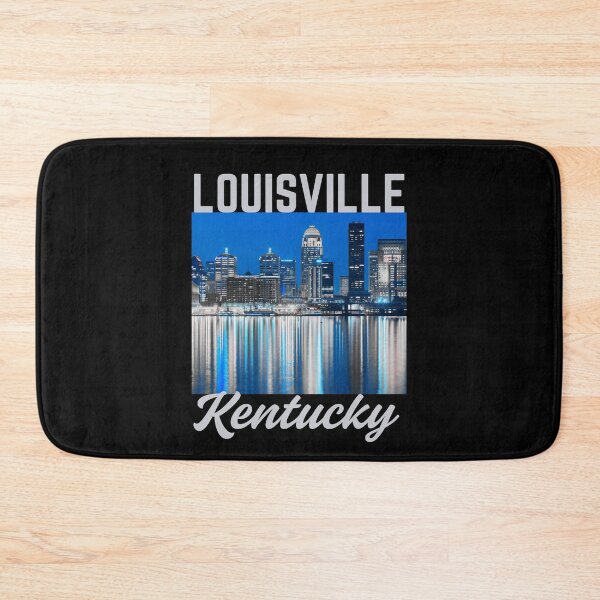 Item preview, Retro-Style Louisville Kentucky Downtown Ohio River Shoreline - Silver Text designed and sold by TimelessLocales.