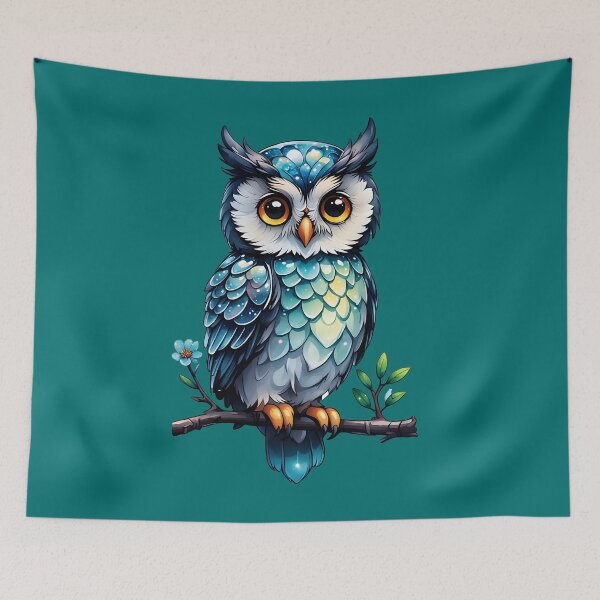 Item preview, Owl on a flowering branch designed and sold by dedoma.