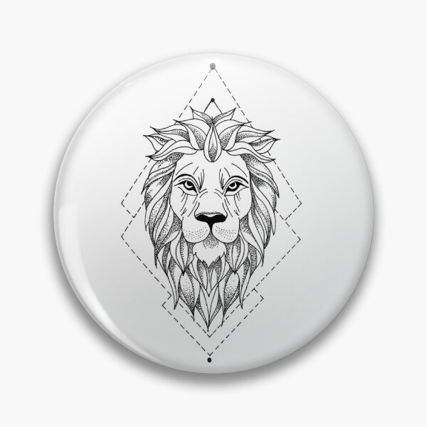 Item preview, Hand-Drawn Geometric Lion Design designed and sold by MarinaBlackArt.