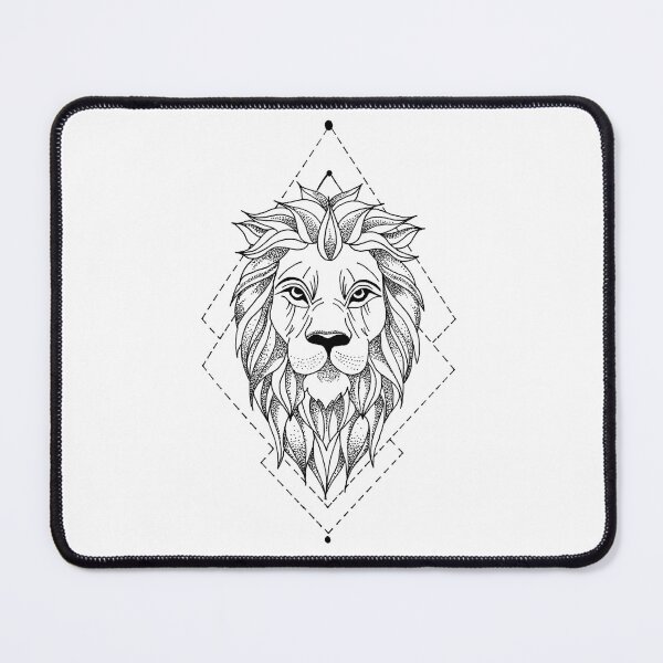 Item preview, Hand-Drawn Geometric Lion Design designed and sold by MarinaBlackArt.