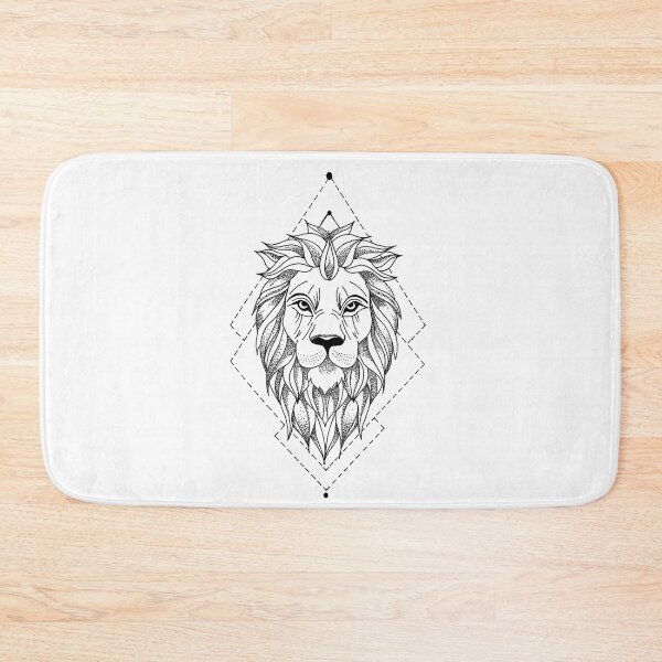 Item preview, Hand-Drawn Geometric Lion Design designed and sold by MarinaBlackArt.