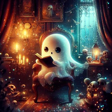 Artwork thumbnail, Bookworm Ghosty Friend by NaughtyNiceArt