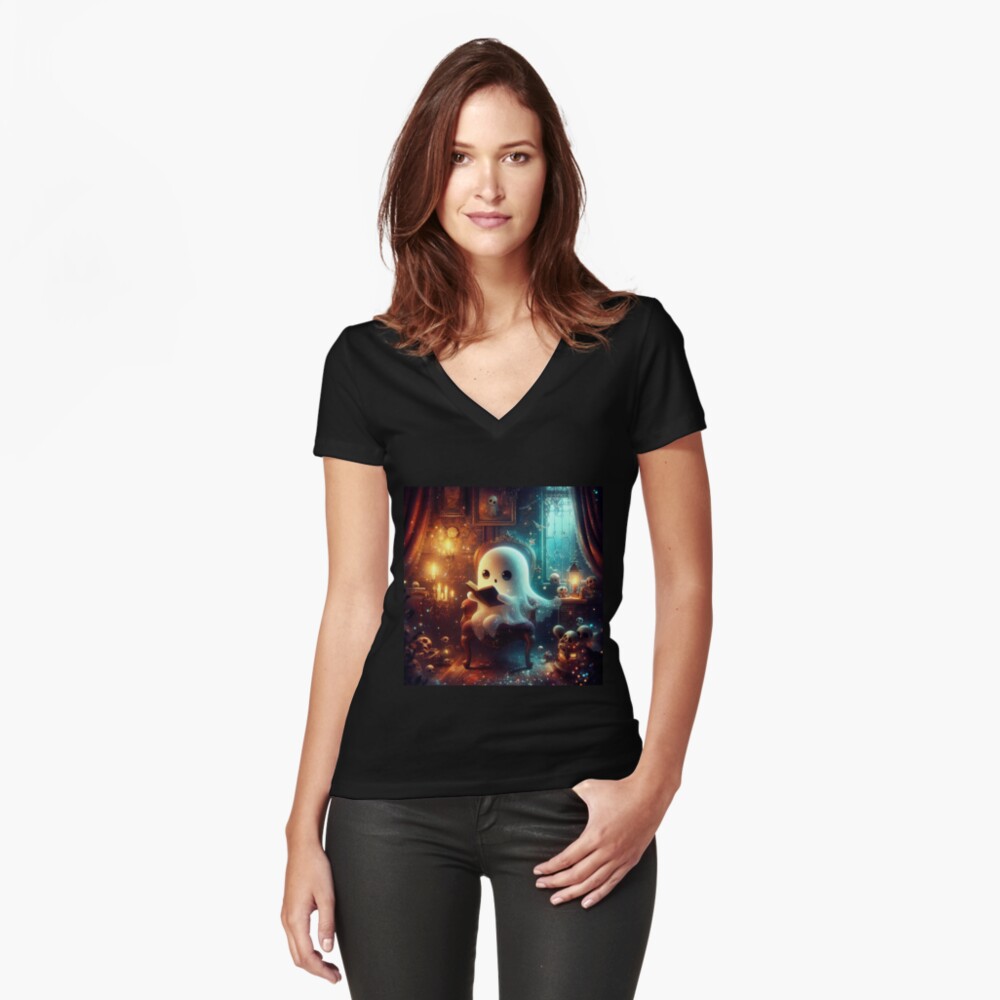 Item preview, Fitted V-Neck T-Shirt designed and sold by NaughtyNiceArt.