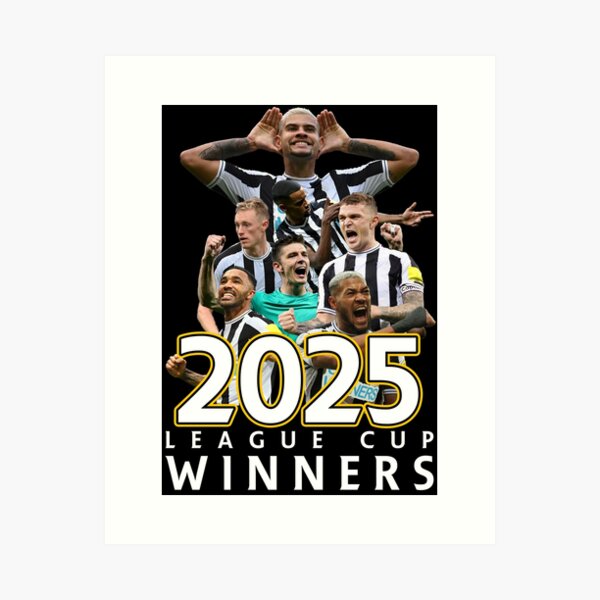 Artikel-Vorschau von Newcastle League Cup-Sieger 2025 – Von Spielern erstellte Merchandise-Artikel, designt und verkauft von MDEO.
