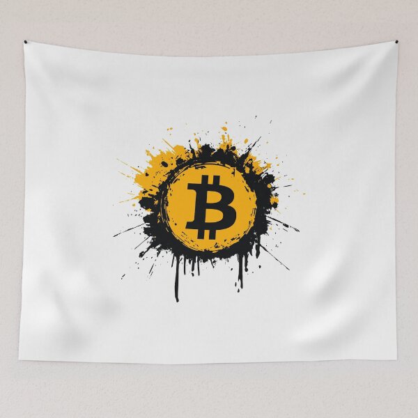 Item preview, Bitcoin Splatter Art | Crypto Grunge BTC Design designed and sold by Petru&Myself.