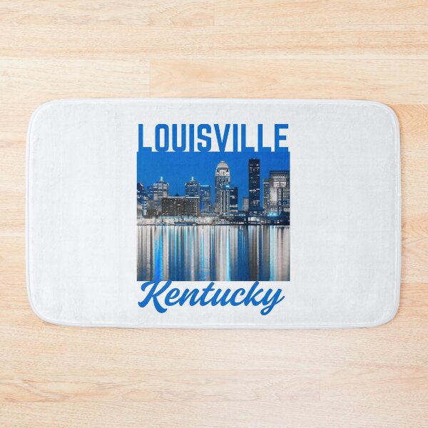 Item preview, Retro-Style Louisville Kentucky Downtown Ohio River Shoreline - Blue Text designed and sold by TimelessLocales.