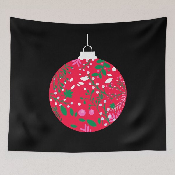 Item preview, Beautiful round Christmas Ornament with pastel pink and bright colored branches and leaves designed and sold by Jdawnink.